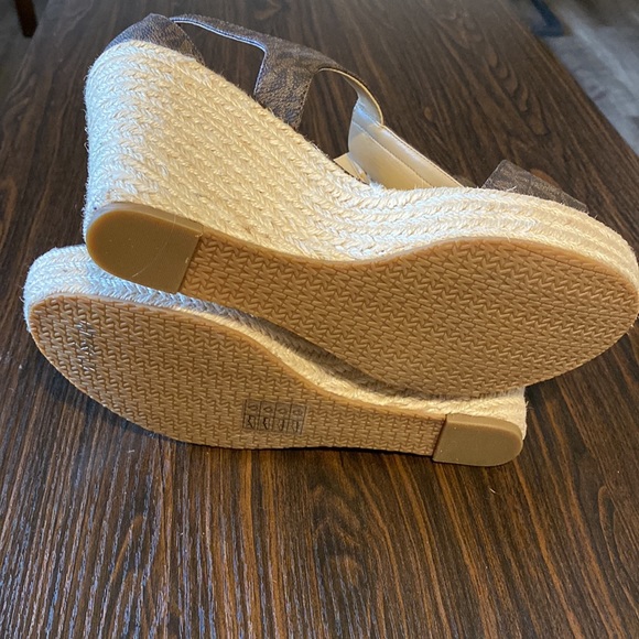 Michael Kors Brown Monogram Wedges - Picture 2 of 3